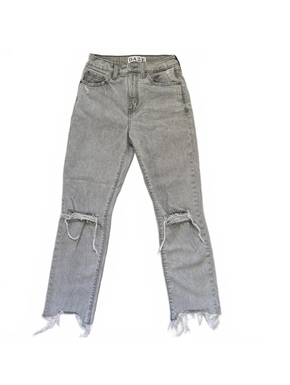 DAZE Gray Distressed Retro Grunge Women's Jeans Size XS-S